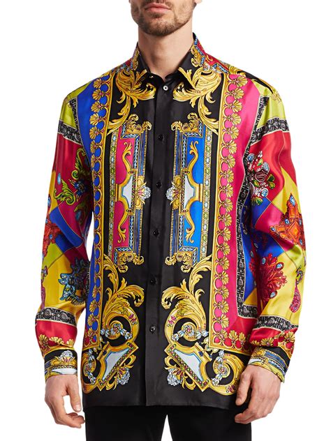 cheap versace shirts mens|Versace long sleeve shirt men.